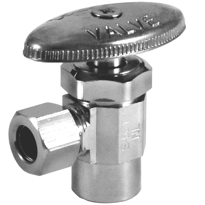 Legend Valves 114-126NL 1/2" x 1/2" No Lead Chrome-Plated Forged Brass Multi-Turn Sweat x OD Angle Stop Valve