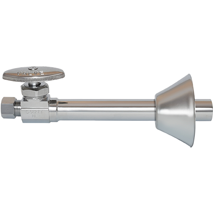 Legend Valves 114-213NL 1/2" x 3/8" No Lead Chrome-Plated Forged Brass Multi-Turn Sweat x OD Straight Stop Valve