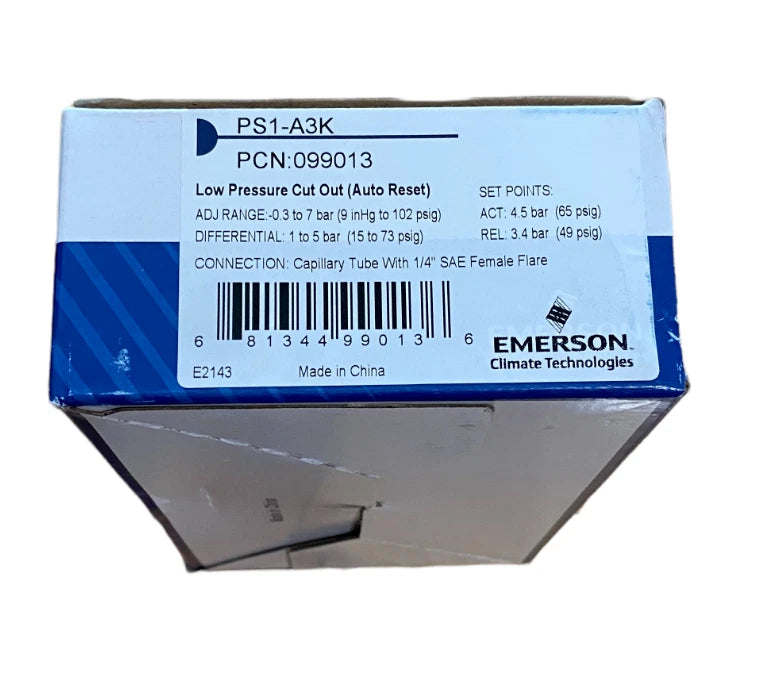 White Rodgers 099013 PS1-A3K, PS1 Pressure Switch Single