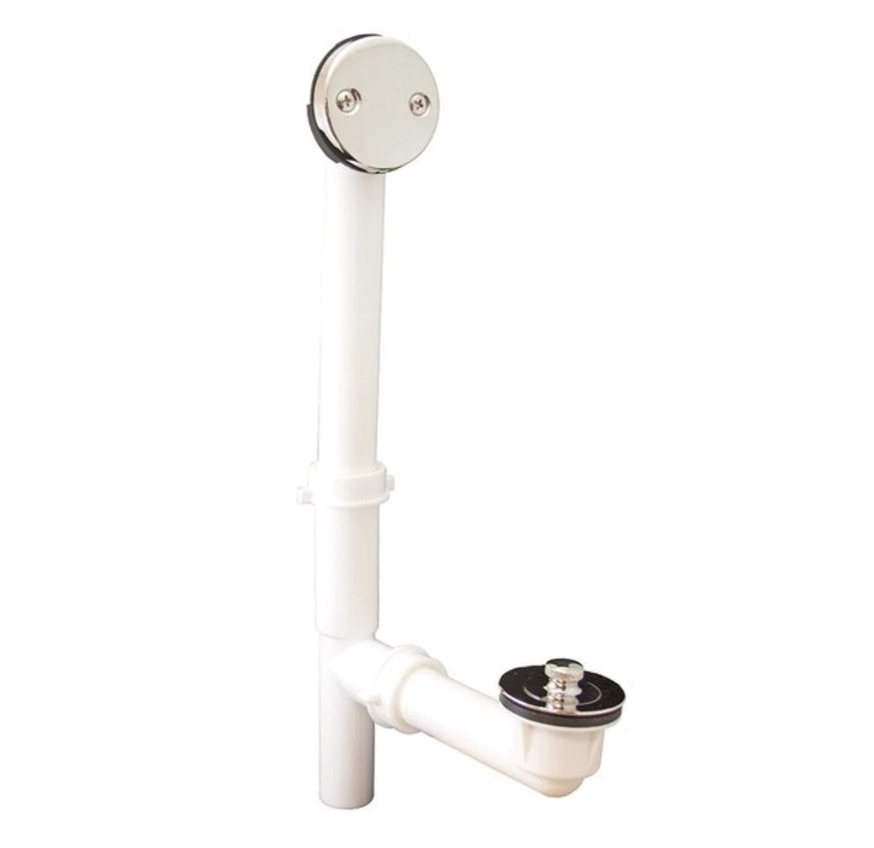 Jones Stephens B0813PN Polished Nickel Two-Hole Lift and Turn Bath Waste Kit, Standard Full Kit, ABS
