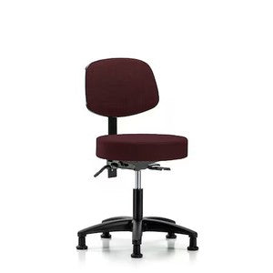 Blue Ridge Ergonomics FDHST-RG-T0-RG-F41 Rutledge Fabric Stool with Back - Desk Height with Stationary Glides in Burgundy Fabric