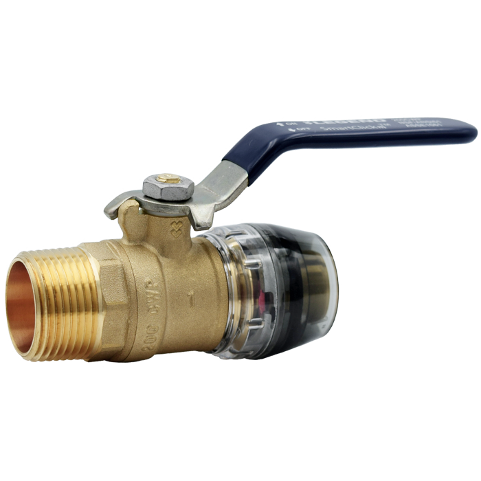 Legend Valves 465-283 1/2" SmartClick No Lead DZR Forged Brass MNPT Transition Ball Valve