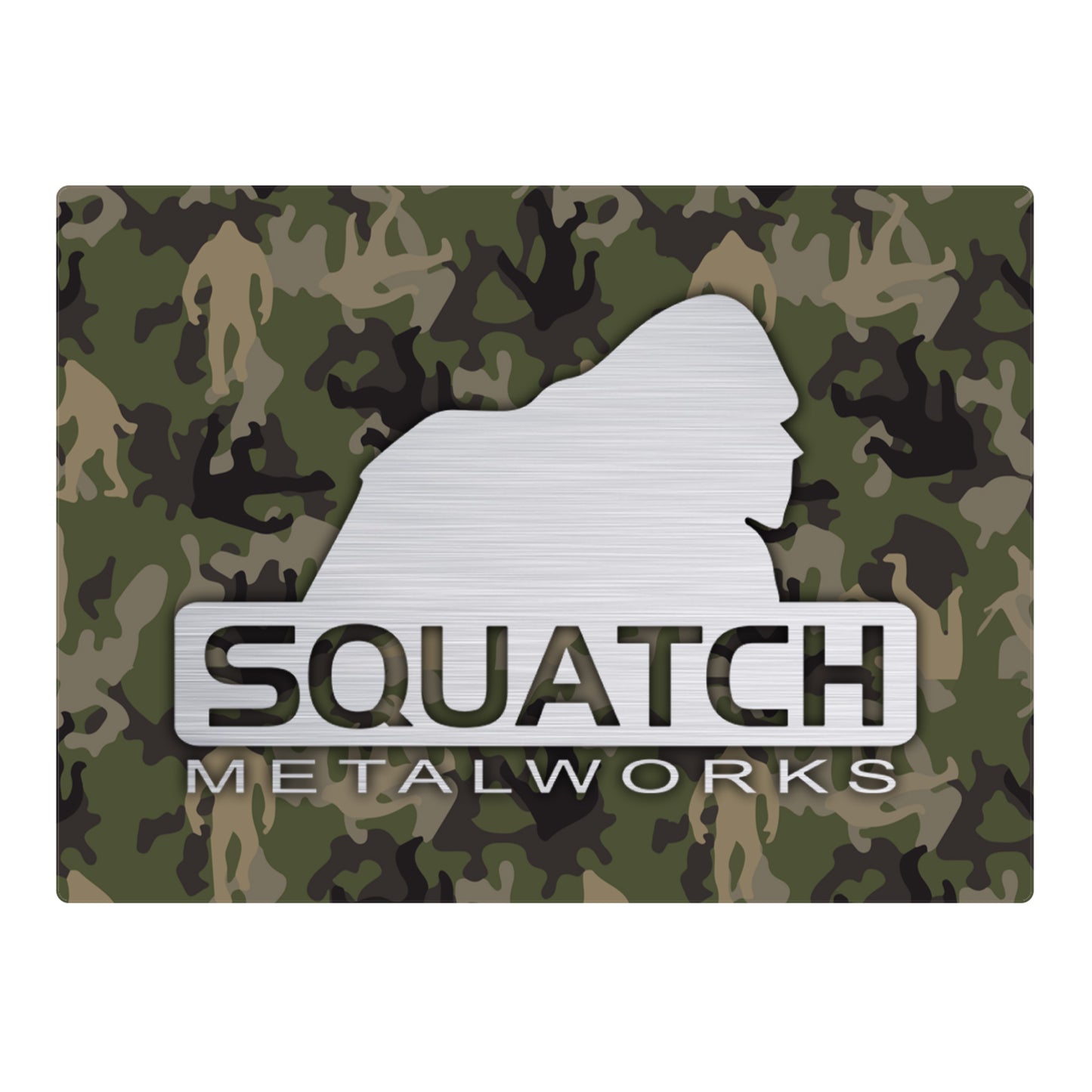 Paradise Clay IHS073 Squatch Metalworks Logo Green Camo - Vinyl Sticker (1 STICKER)