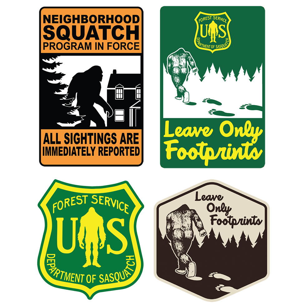 Paradise Clay IHS019 Bigfoot/Sasquatch Sticker Sheet #1 (10 PACK)