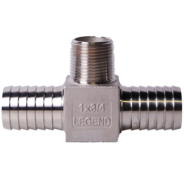 Legend Valves 312-085SS 1" .304 Stainless Steel Hydrant Insert x MNPT Tee