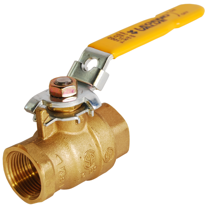 Legend Valves 101-736 1-1/4" Forged Brass Full Port Ball Valve with Stainless Steel Ball and Stem and Locking Device