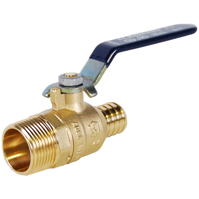 Legend Valves 101-591NL 3/4" No Lead DZR Forged Brass Full Port Crimp/Cinch PEX x MNPT Transition Ball Valve