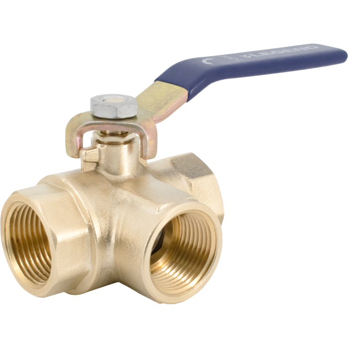 Legend Valves 101-445 1" Forged Brass Full Port Three-Way Ball Valve