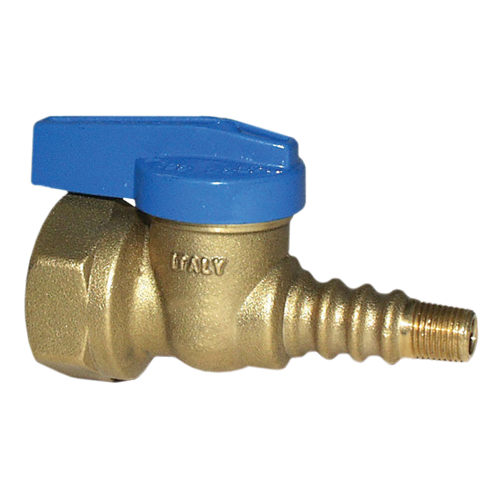 Legend Valves 102-413 1/2" x 1/8" Blue Top Forged Brass One-Piece FNPT x Texas Pattern Gas Ball Valve