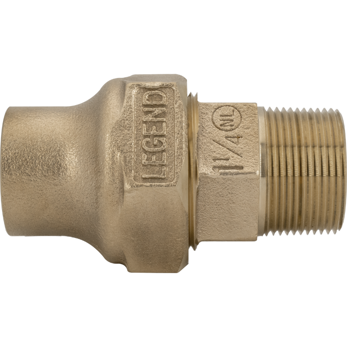 Legend Valves 313-008NL 2" No Lead Cast Bronze Water Service Flare x MNPT Adapter