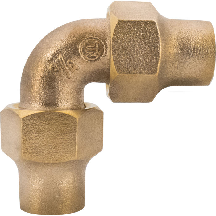Legend Valves 313-317NL 1-1/2" No Lead Cast Bronze Water Service Flare Quarter-Bend Elbow