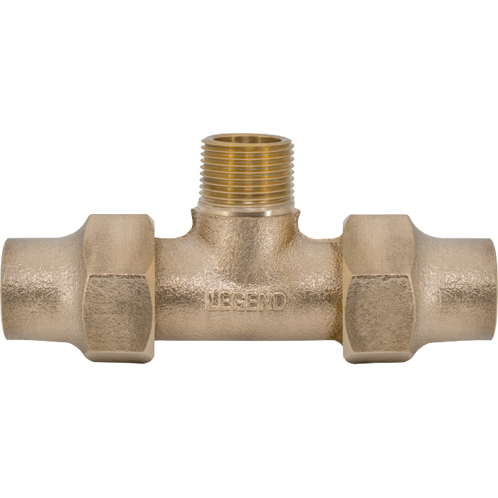 Legend Valves 313-365NL 1" No Lead Cast Bronze Water Service Flare x MNPT Tee