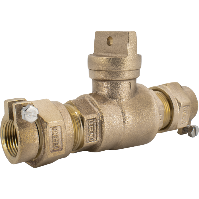 Legend Valves 314-315NL 1" No Lead Cast Bronze Water Service Minneapolis Pattern CTS Pack Joint Curb Stop Valve