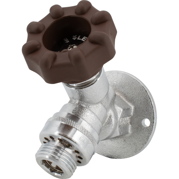 Legend Valves 107-441 1/2" Satin-Plated Forged Brass 1/4-Turn Ball-Type Commercial Sillcock with Softouch Handle, Integral Vacuum Breaker, and Loose Key