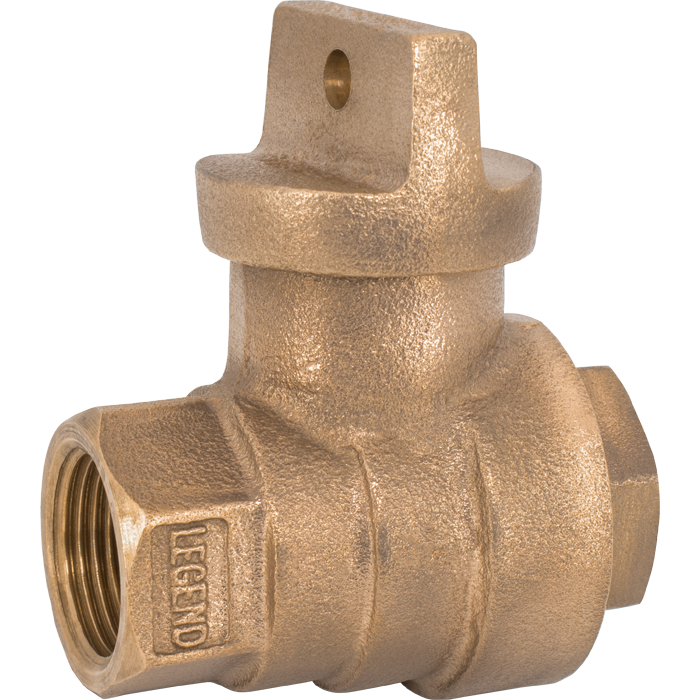 Legend Valves 314-256NL 1-1/4" No Lead Cast Bronze Water Service FNPT Curb Stop Valve
