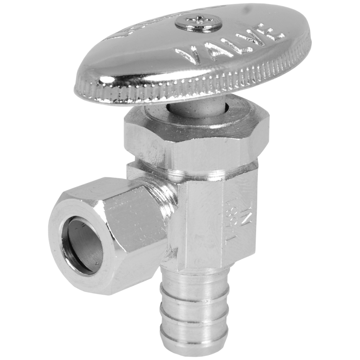 Legend Valves 114-109NL 1/2" x 3/8" No Lead Rough Forged Brass Multi-Turn PEX X OD Angle Stop Valve