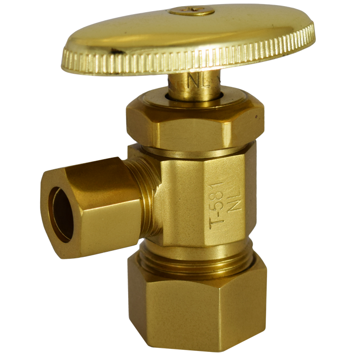 Legend Valves 114-154NL 5/8" x 3/8" No Lead Rough Forged Brass Multi-Turn OD X OD Angle Stop Valve