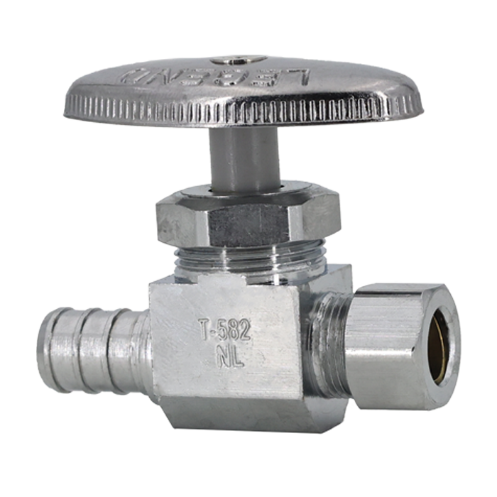 Legend Valves 114-209NL 1/2" x 3/8" No Lead Polished Forged Brass Multi-Turn Straight Stop Valve