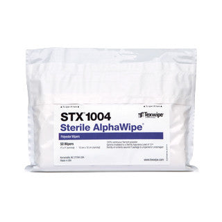 SOS Cleanroom Texwipe STX1004 Sterile AlphaWipe 4" x 4" Polyester Cleanroom Wiper (Case Qty.) - Case