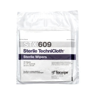 SOS Cleanroom Texwipe STX609 Sterile TechniCloth 9" x 9" Cellulose and Polyester Cleanroom Wiper (Case Qty.) - Case