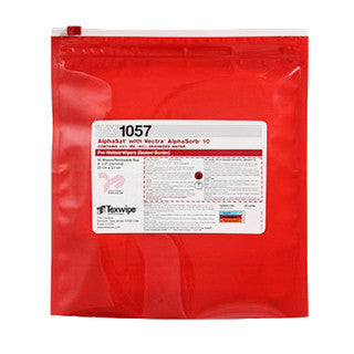 SOS Cleanroom Texwipe TX1057 AlphaSat 9" x 9" Polyester Cleanroom Wiper Pre-Wetted 10% IPA - Case