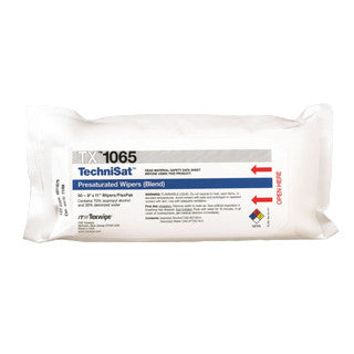 SOS Cleanroom Texwipe TX1065 TechniSat 9" x 11" Cellulose/Polyester Cleanroom Wiper Pre-Wetted 70% IPA - Case