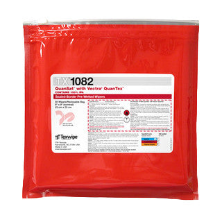 SOS Cleanroom Texwipe TX1082 Vectra QuanSat 9" x 9" Polyester Cleanroom Wiper Pre-Wetted 100% IPA - Bag