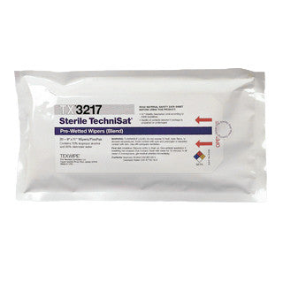 SOS Cleanroom Texwipe TX3217 Sterile TechniSat 9" x 11" Polyester and Cellulose Wiper Pre-Wetted 70% IPA (Case Qty.) - Case