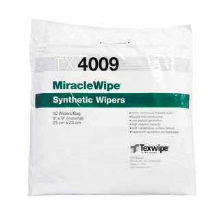 SOS Cleanroom Texwipe TX4009 MiracleWipe 9" x 9" Nylon Cleanroom Wiper - Bag