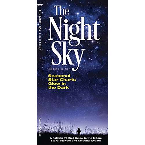 Paradise Clay WFP160 The Night Sky: A Folding Pocket Guide to the Moon, Stars, Planets & Celestial Events - Folding Pocket Guide