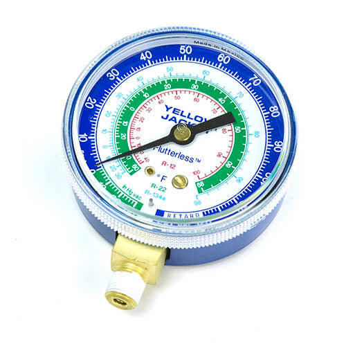 Yellow Jacket 49014 2 1/2" gauge, blue compound, 30"-0-120** psi, R-134a (°F and °C)Â