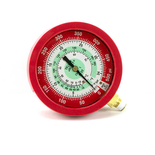 Yellow Jacket 49511 3-1/2" L/F, red pressure, 0-500 psi (0 to 34 bar), R22 (°F and °C)Â