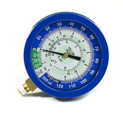 Yellow Jacket 49512 3-1/2" L/F, blue compound, 30"-0-120 psi (-1 to 8 bar), R22 (°F and °C)Â