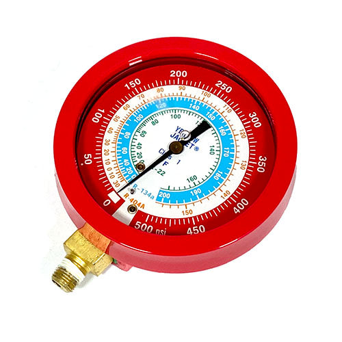 Yellow Jacket 49513 3-1/2" L/F, red pressure, 0-500 psi, R22/134a/404A (°F)Â