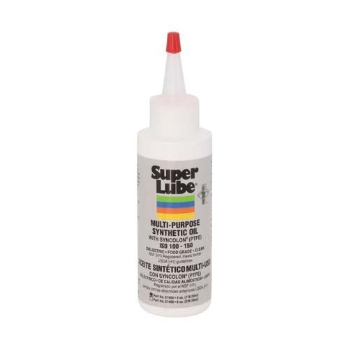 Super Lube 51004 Multipurpose Synthetic Oil w/ PTFE - Food Grade, 4 oz, Bottle, Translucent Color