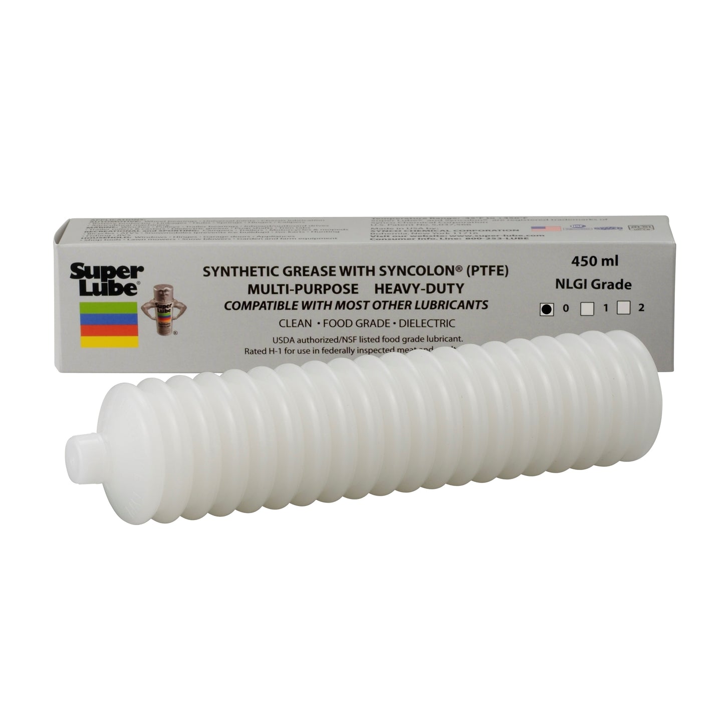 Super Lube 41580/0 450 ml. Bellows Cartridge Multi-Purpose Synthetic Grease (NLGI 0) with Syncolon®