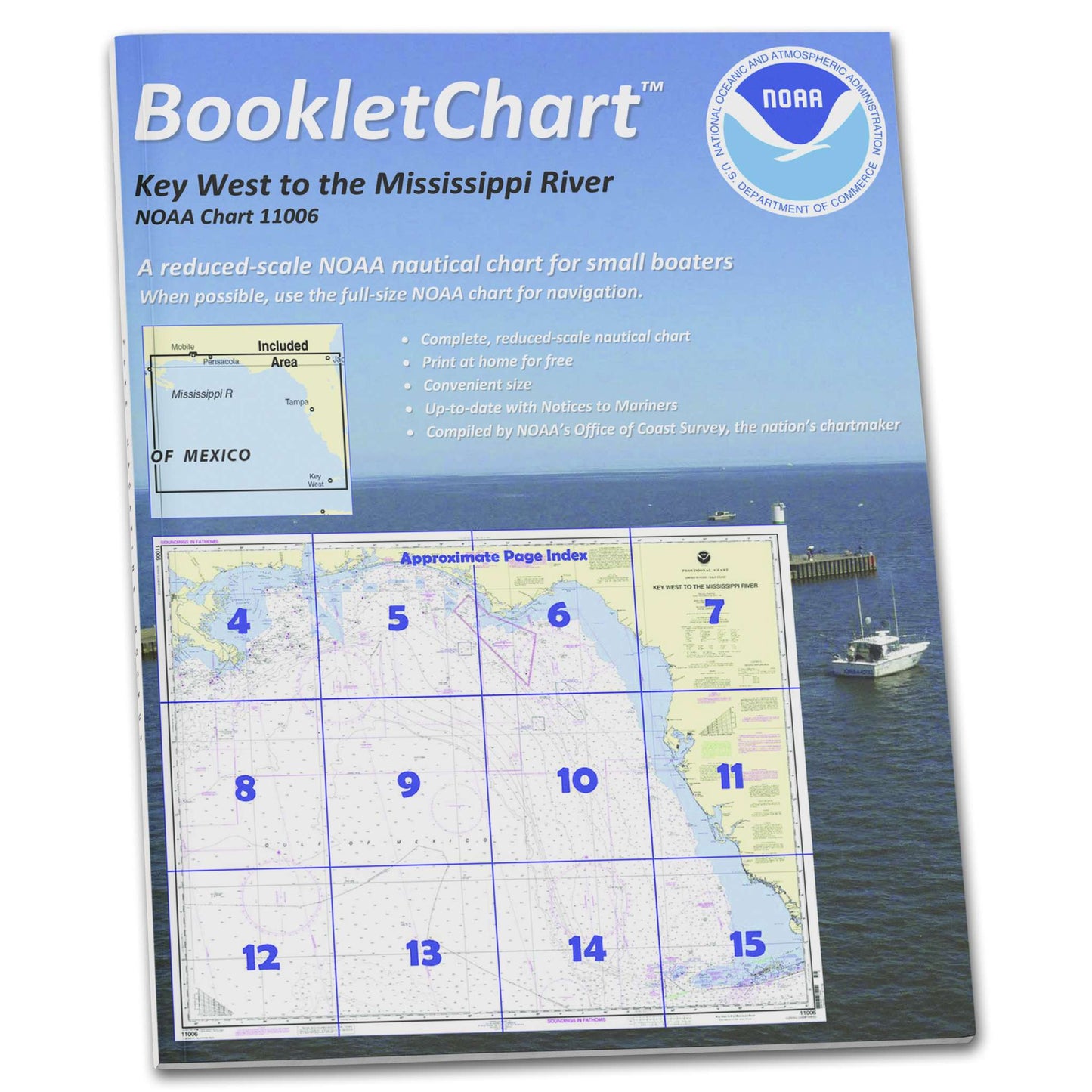 Paradise Clay CB11006 NOAA Booklet Chart Key West to Mississippi River