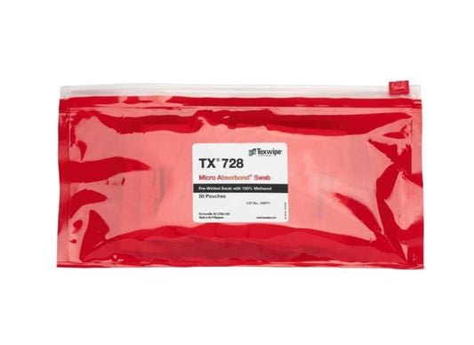 SOS Cleanroom Texwipe TX728 Absorbond Polyester Swab Pre-Wetted 100% Methanol - Bag