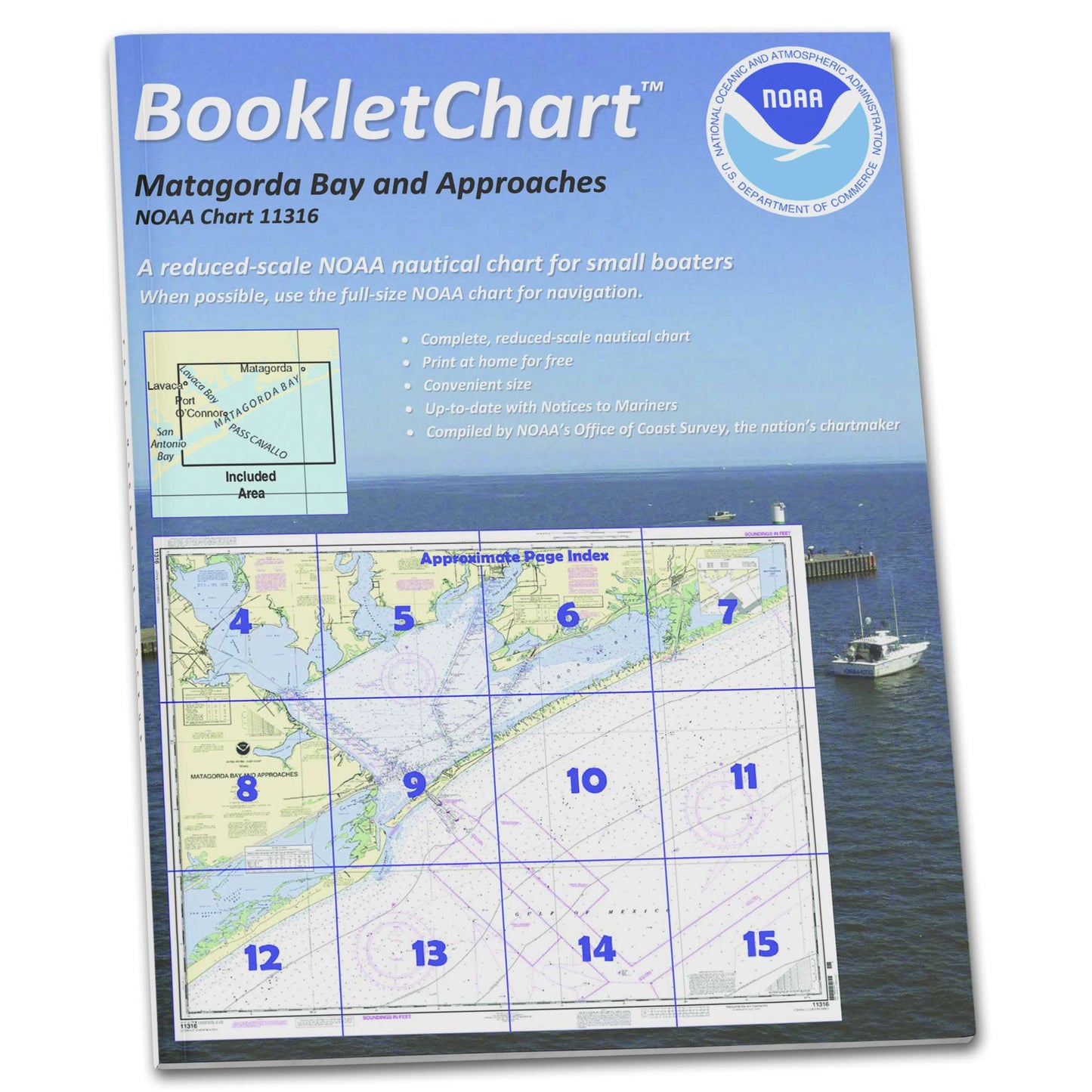 Paradise Clay CB11316 NOAA Booklet Chart Matagorda Bay and approaches
