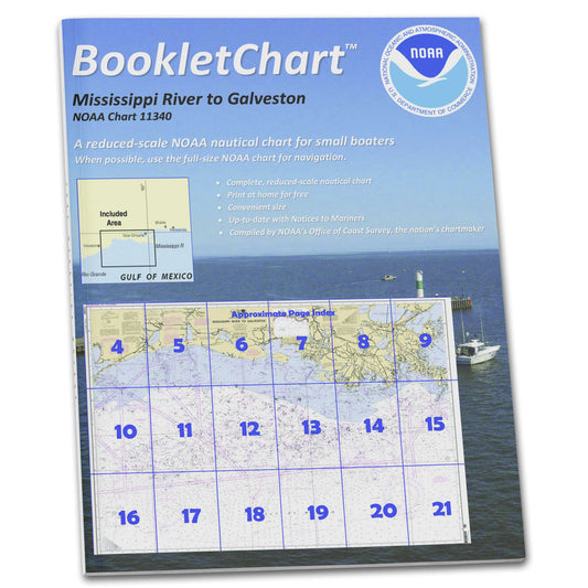 Paradise Clay CB11340 HISTORICAL NOAA Booklet Chart Mississippi River to Galveston
