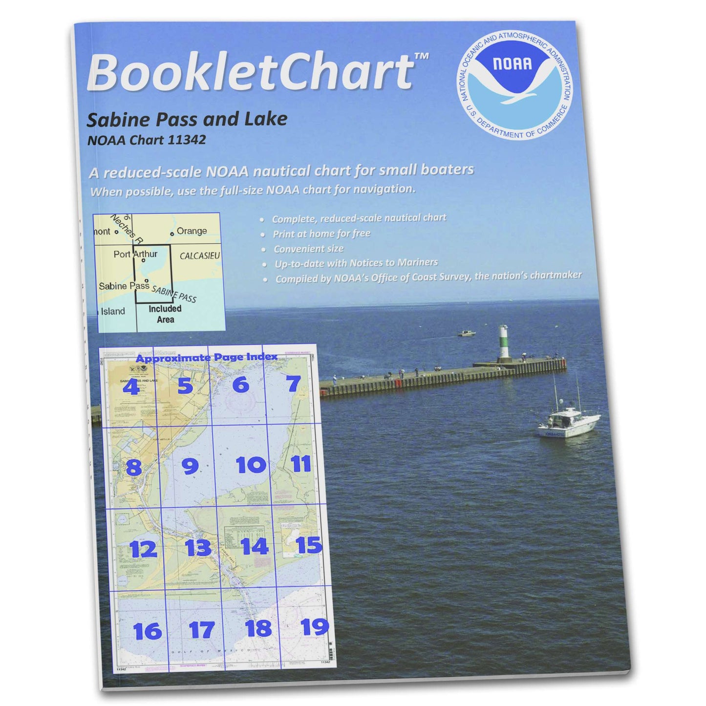 Paradise Clay CB11342 NOAA Booklet Chart Sabine Pass and Lake
