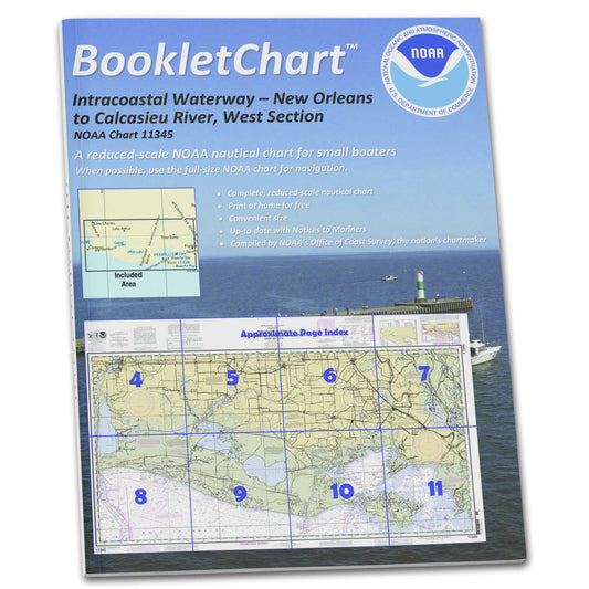 Paradise Clay CB11345 HISTORICAL NOAA Booklet Chart Intracoastal Waterway New Orleans to Calcasieu River West Section