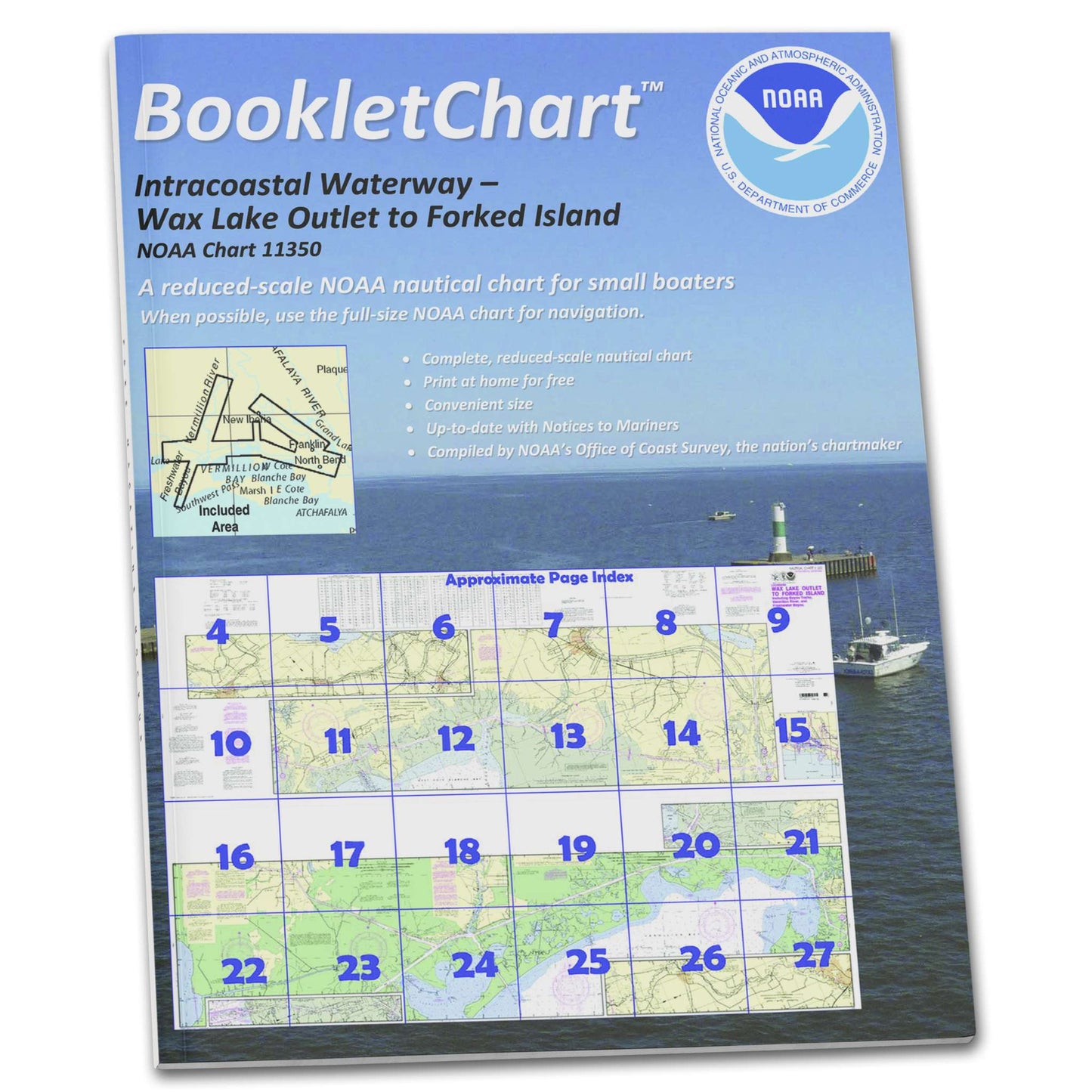 Paradise Clay CB11350 HISTORICAL NOAA Booklet Intracoastal Waterway Wax Lake Outlet to Forked Island, etc.