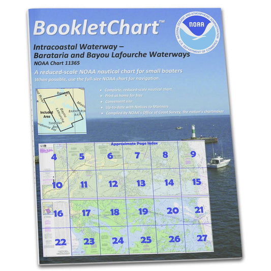 Paradise Clay CB11365 HISTORICAL NOAA Booklet Chart Barataria and Bayou Lafourche Waterways Intracoastal Waterway to Gulf