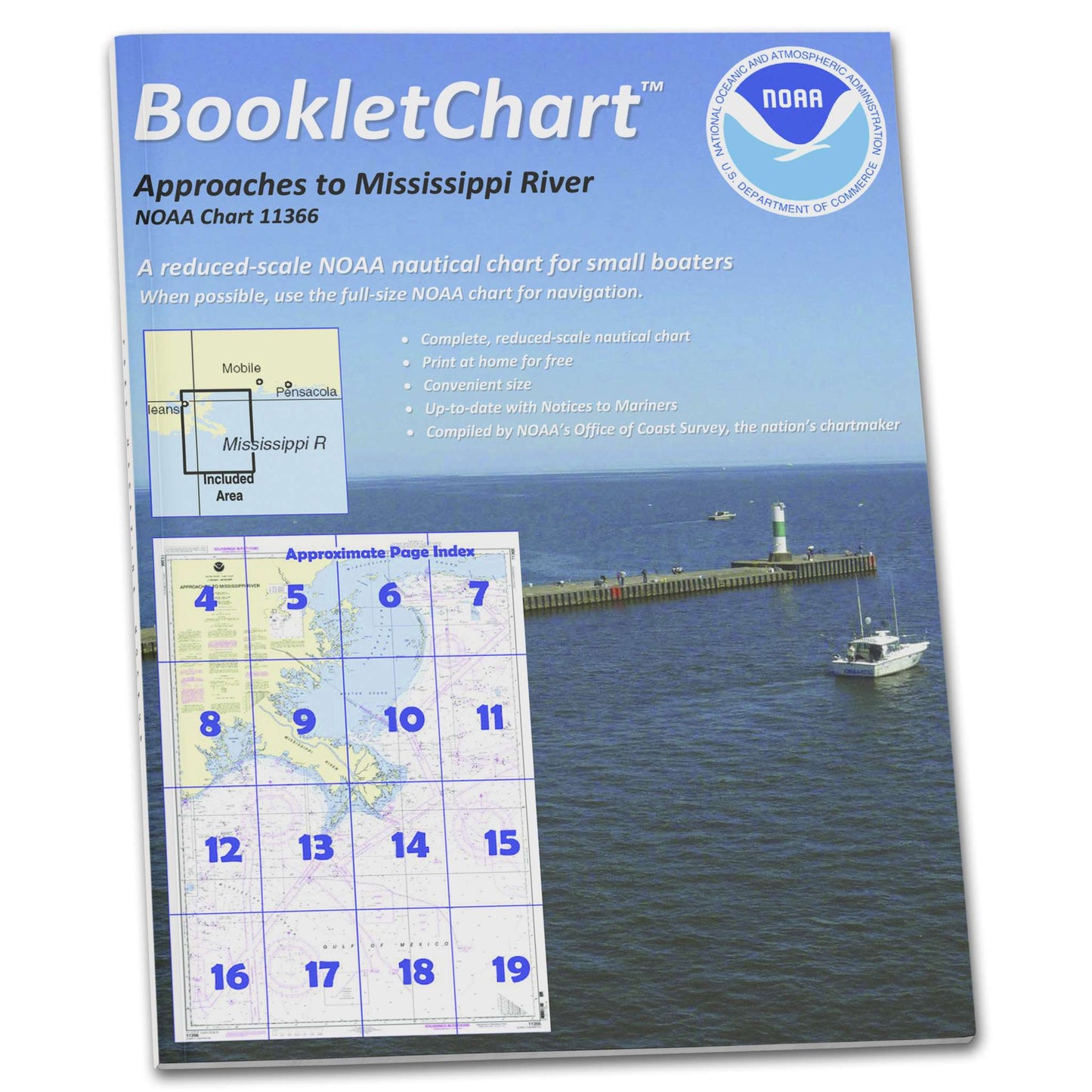 Paradise Clay CB11366 HISTORICAL NOAA Booklet Chart Approaches to Mississippi River