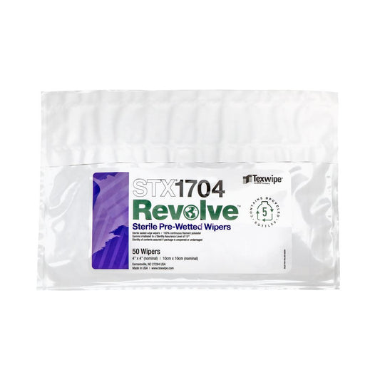 SOS Cleanroom Texwipe STX1704 Sterile Revolve 4" x 4" Upcycled Polyester Cleanroom Wiper (Case Qty.) - Case