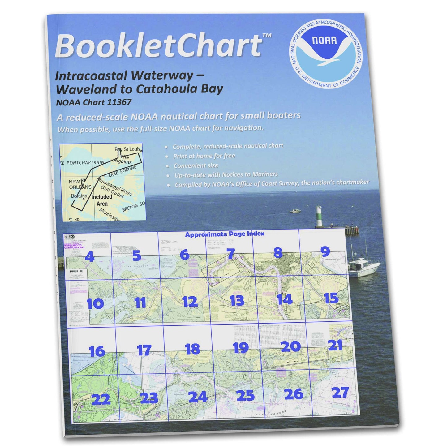 Paradise Clay CB11367 HISTORICAL NOAA Booklet Chart Intracoastal Waterway Waveland to Catahoula Bay