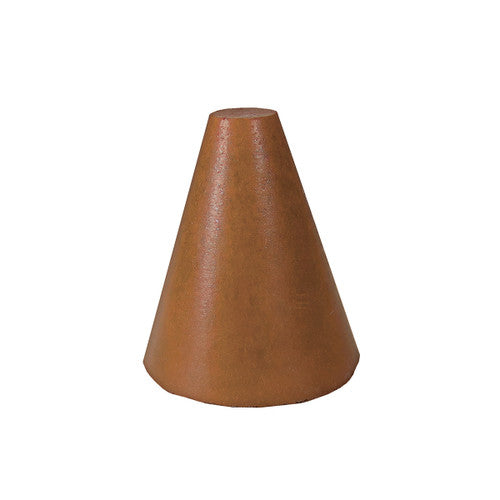 Dedeco 0071 Rubber Abrasive Cone - Tapered 1 x 3/4 - 1/4 Brown Extra Coarse Aluminum Oxide 1/Unit