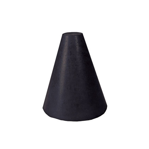 Dedeco 0072 Rubber Abrasive Cone - Tapered 1 x 3/4 - 1/4 Black Coarse Silicon Carbide 1/Unit