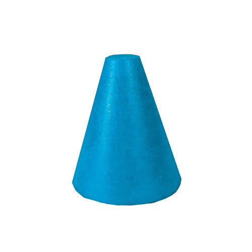 Dedeco 0075 Rubber Abrasive Cone - Tapered 1 x 3/4 - 1/4 Blue Extra Fine Silicon Carbide 1/Unit